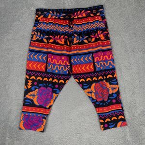ZUMBA WEAR Womens XLarge TRIBAL FLORAL Fitness Capri Harem Dance Pants Wear